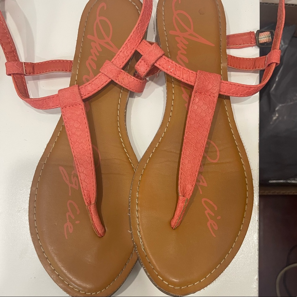 🌸5/$40🌸 American Rag Womens Open Toe Casual T-Strap in Coral size 6M